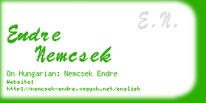 endre nemcsek business card